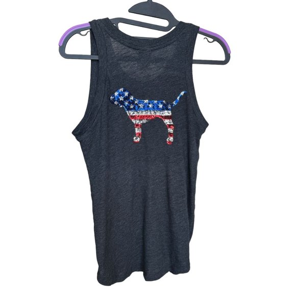 PINK Victoria’s Secret Sequin Patriotic Dog Tank XS 4th of July Americana - Picture 8 of 8